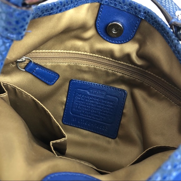 Coach Leather Purse, Blue Silver Accents - Picture 10 of 15
